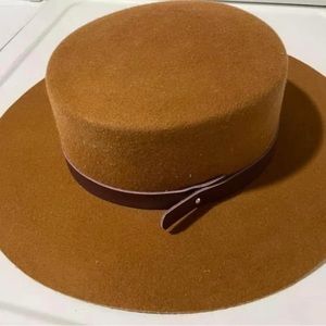Gigi Pip Dahlia Boater Hat brown
